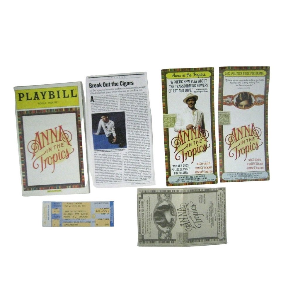 Anna in Tropics Playbill 2003 Royale Theatre Ticket Jimmy Smits Priscilla Lopez